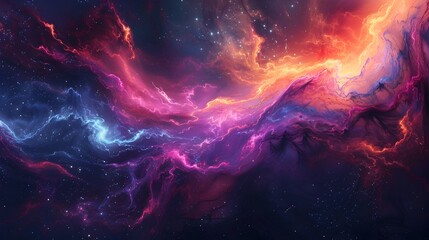 Captivating Cosmic Masterpiece Swirling Galaxies Vibrant Nebulae and Distant Stars