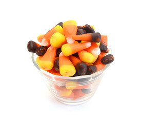 Candy corn on white background