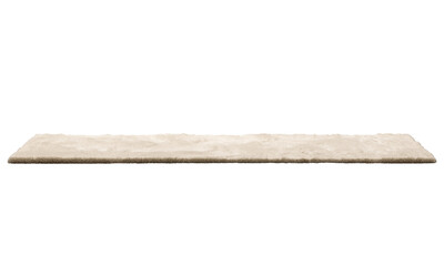 Modern beige runner rug with high pile. 3d render