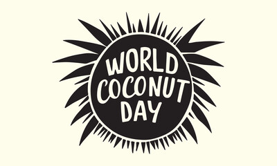 World Coconut Day, 2nd September Coconut day celebrations banner, World Coconut Day, World Coconut Day celebration. flat design. flyer design, coconut sticker