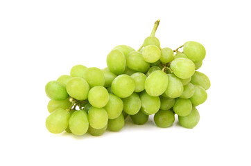 Fresh green grapes. Isolated on white