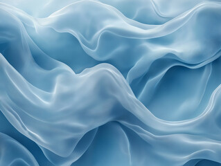 Obraz premium Soft, flowing light blue fabric texture, creating gentle waves. The image conveys calmness and serenity, with a smooth and elegant appearance.