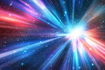 Obraz premium Cosmic light burst with vibrant colors in space