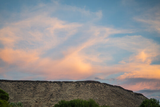 Orange Clouds Blue Sky St. George Bluff Shadow Mountain