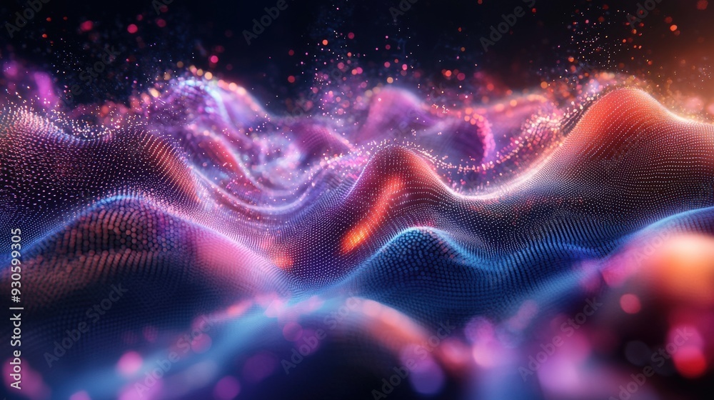 Poster a mesmerizing display of vibrant colors and swirling patterns illustrates the complexity of quantum 