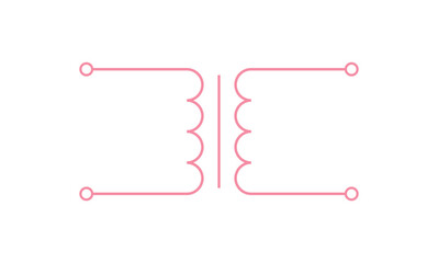 Fototapeta premium Transformer symbol in electrical engineering.