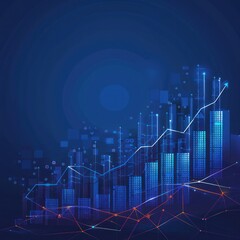 Abstract Blue Growth Chart