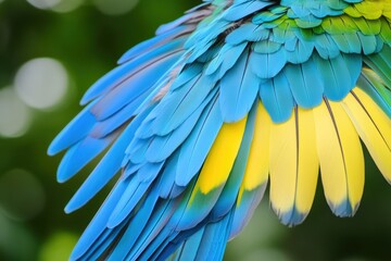 Obraz premium Vibrant macaw feathers in close-up detail
