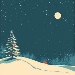 Naklejka premium Simple beautiful abstract illustration of a Christmas tree. Feeling of the holiday, mood