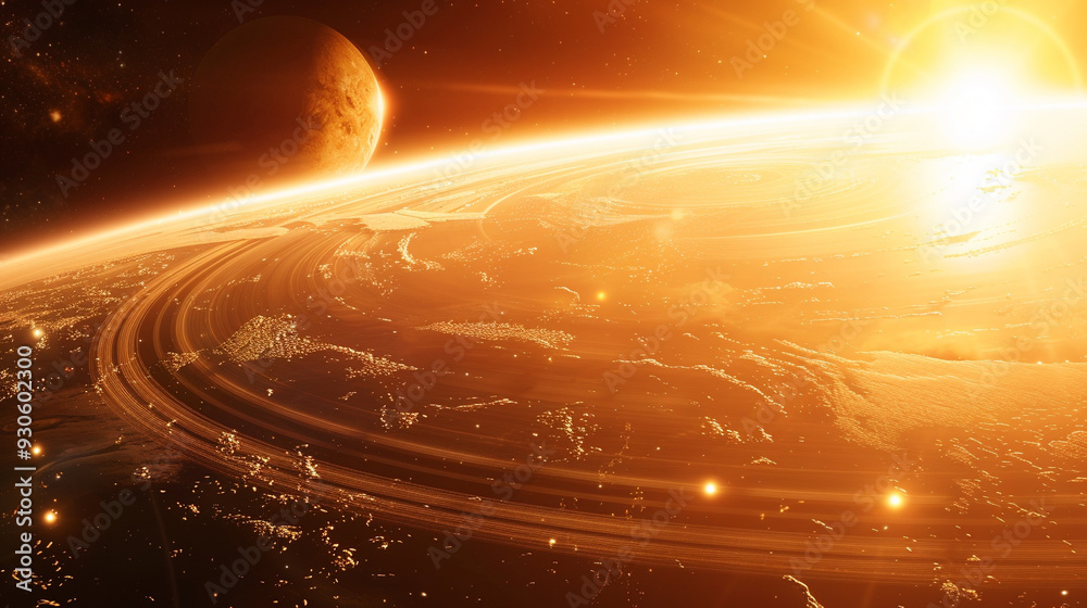 Wall mural a deep space observatory capturing the first image of a distant exoplanet orbiting a distant star. t