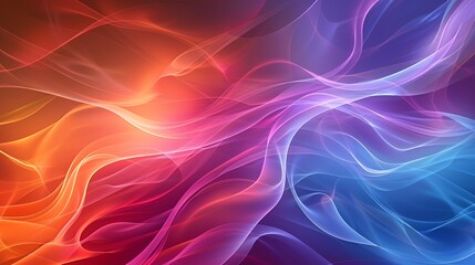 Fototapeta premium A vibrant abstract background with flowing waves of color in orange, pink, and blue tones.