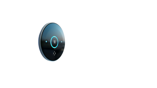 Smart wall clock, transparent background PNG