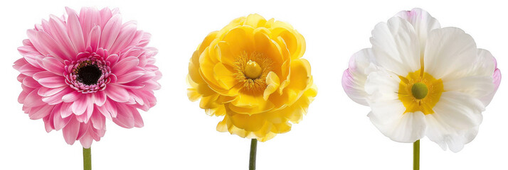 Three Diverse Flowers