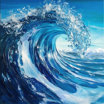 clear blue acean wave