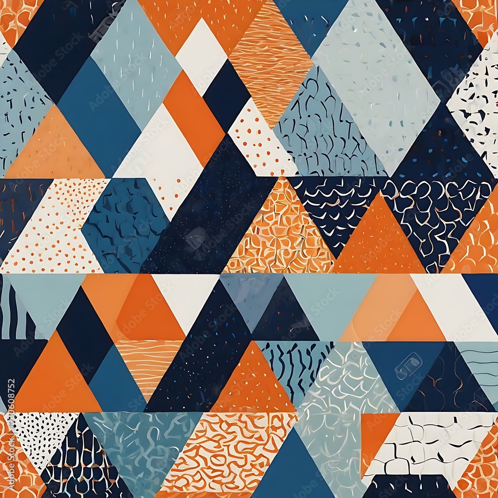 Wall mural seamless geometric pattern with triangles