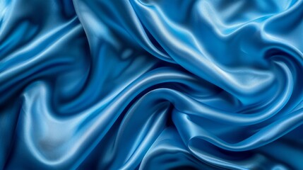 Obraz premium Elegant blue silk fabric background, providing a smooth and luxurious texture