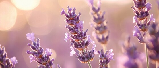 Obraz premium Close-up of Lavender Flowers in Sunlight