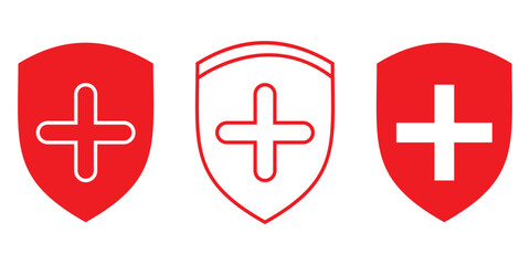 Fototapeta premium cross shield icon vector illustration