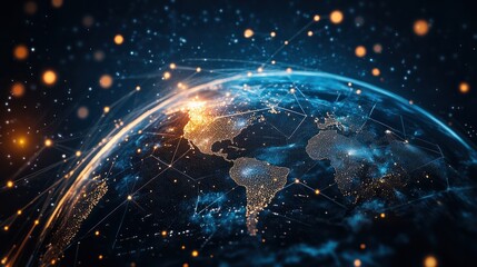 Obraz premium Global network connection concept.