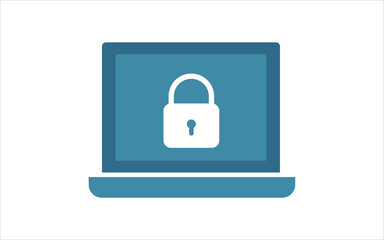 Computer protection icon. LCD screen lock. online security sign and symbol. high quality. illustration graphic vector design