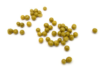 fresh peas isolated on white background