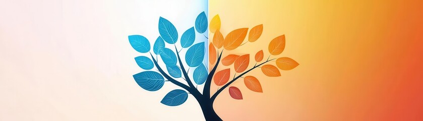 Abstract tree with branches as timeline phases, symbolizing growth and expansion of the campaign, organic and vibrant