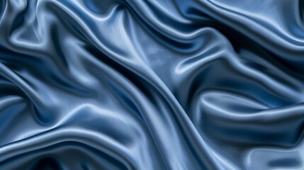 Obraz premium Elegant blue silk fabric background, providing a smooth and luxurious texture
