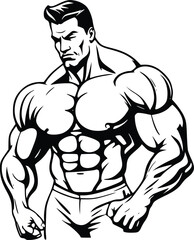 Fototapeta premium bodybuilder training his muscles vector