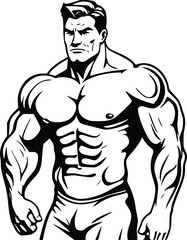 Fototapeta premium illustration of bodybuilder vector