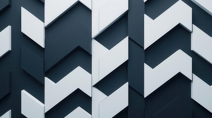 Arrows creating a zigzag pattern, symbolizing dynamic data flow, clean geometric style