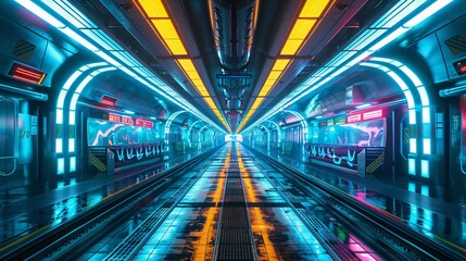 Futuristic Neon Tunnel