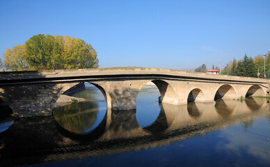 The Historical Stone Bridge in the town of Taskopru in Kastamonu, Turkey, was built in 1366.
