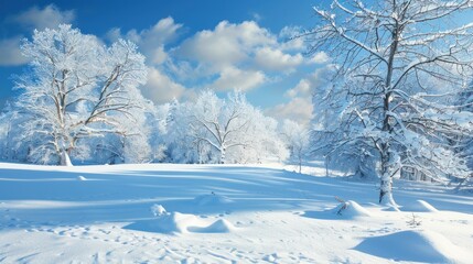 Obraz premium Snowy Forest Landscape