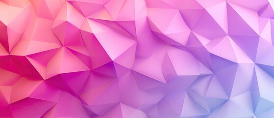 Vibrant geometric background featuring pink and violet shades with a 3D polygonal design, perfect for modern and artistic projects.