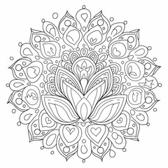 Fototapeta premium mandala floral pattern isolated on white background, abstract floral background