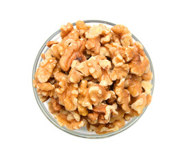 Stack Walnuts on white background
