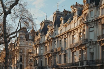 Fototapeta premium Architectural Showcase Featuring Modern and Historical Buildings.