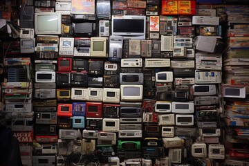 Exhibit of vintage gadgets, showcasing antique electronic devices for enthusiasts