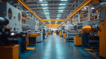 Wide view of an industrial manufacturing plant