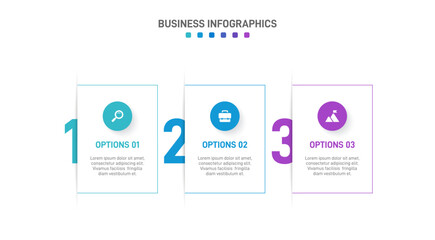 Horizontal progress bar featuring 3 arrow-shaped elements, symbolizing three six stages of business strategy and progression. Clean timeline infographic design template. Vector for presentation