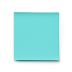 Bright Cyan Post-it Note Isolated on a Clean Background Surface