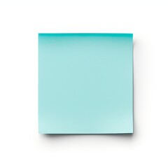 Cyan Post-it Note Isolated on Bright Background Surface.