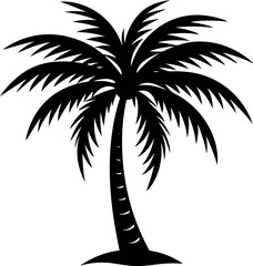 Obraz premium palm tree silhouette vector illustration