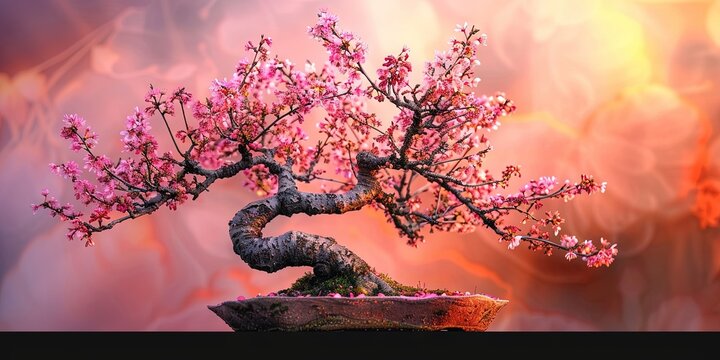 beautiful bonsai tree cherry blossom