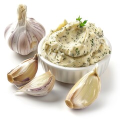 Delicious Garlic Butter Spread in a Perfectly Isolated View.