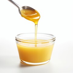 Creamy Honey Butter Spread on a Stark White Background Isolated.