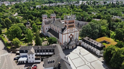 drone photo Saint Matthias Abbey Trier Europe