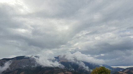 clouds over the mountains