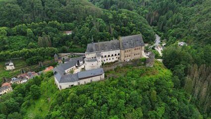drone photo vianden castle luxembourg europe