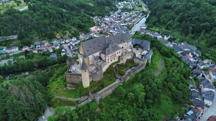 drone photo Vianden castle Luxembourg europe